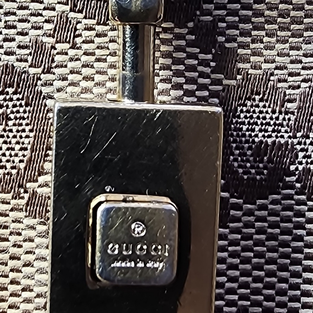 Gucci Vintage GG Monogram piston lock compact Tan Wallet GUC - Picture 6 of 15